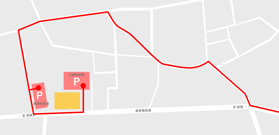 新宿方面からオザキフラワーパークへ向かう時に便利なアクセスマップ
